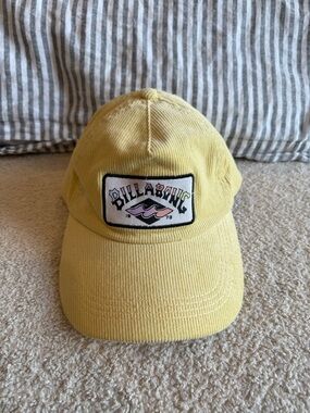Billabong Yellow Corduroy Baseball Cap